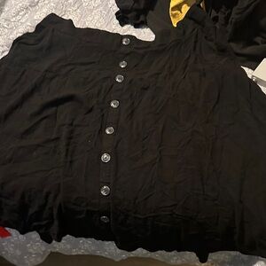 Black Button-Down Skirt